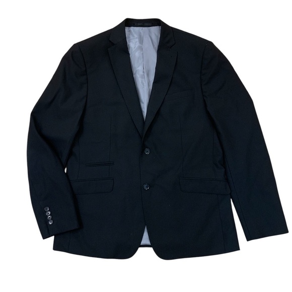 Per Lui mens 42R wool black slim fit suit blazer and pants - Picture 3 of 9